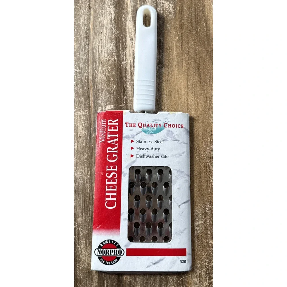 Norpro Stainless Steel Grip-Ez Handy Medium Flat Cheese Grater Kitchen Model 320